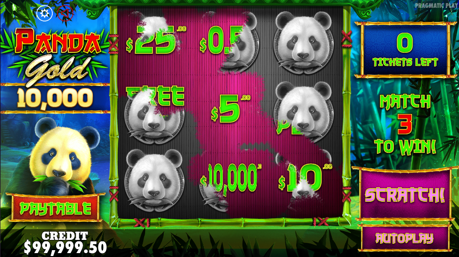 Panda Gold Scratchcard